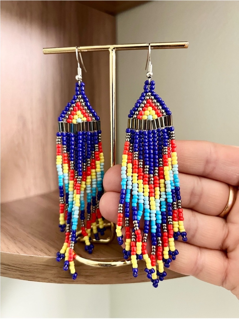 Colorful Festival Beaded Fringe Earrings